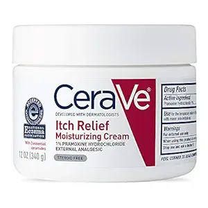 CeraVe Moisturizing Cream for Itch Relief | 12 Ounce | Dry Skin Itch Relief Cream with Pramoxine Hydrochloride | Fragrance Free