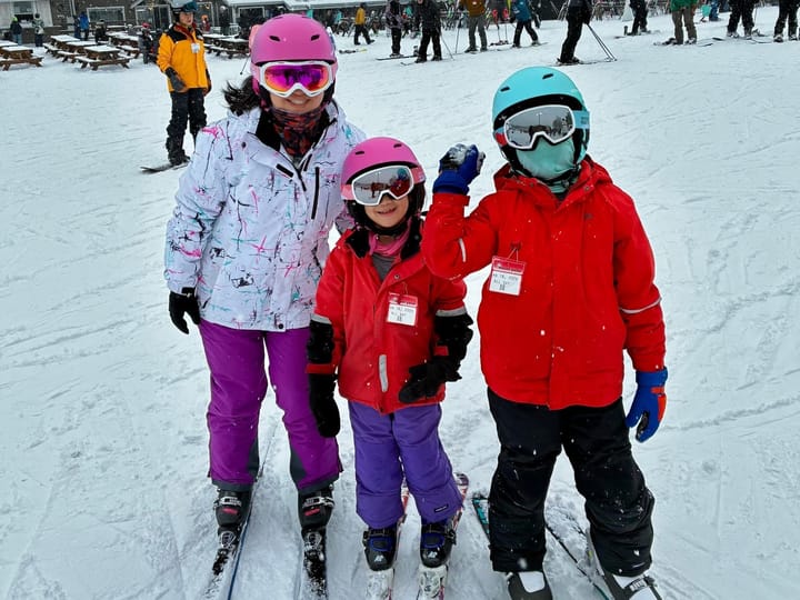 Me with the kids skiing at Mt Peter